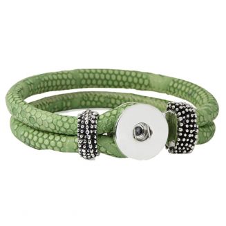 Fako Bijoux® - Armband Voor Click Buttons - Slang - Groen