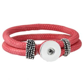 Fako Bijoux® - Armband Voor Click Buttons - Slang - Fuchsia