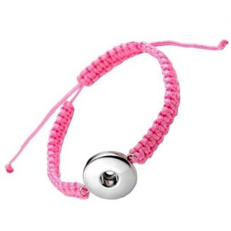 Fako Bijoux® - Armband Voor Click Buttons - Nylon - Roze