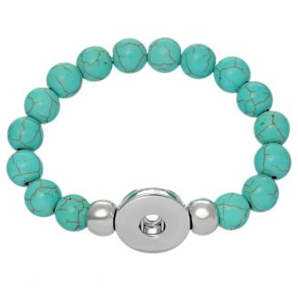 Fako Bijoux® - Armband Voor Click Buttons - Kralen - Turquoise