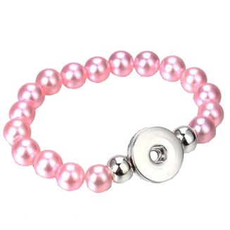 Fako Bijoux® - Armband Voor Click Buttons - Kralen - Roze