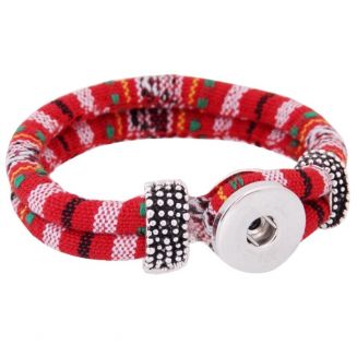 Fako Bijoux® - Armband Voor Click Buttons - Inka - Rood
