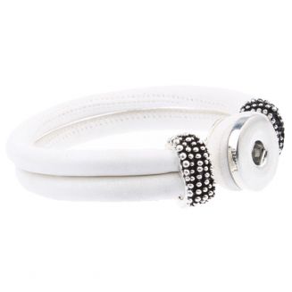 Fako Bijoux® - Armband Voor Click Buttons - Rond -Wit