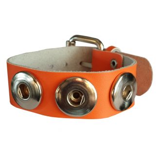 Fako Bijoux® - Armband Voor Click Buttons - Fluor - Oranje