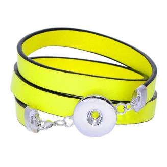 Fako Bijoux® - Armband Voor Click Buttons - Smal - XL - Geel