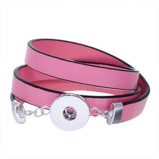 Fako Bijoux® - Armband Voor Click Buttons - Smal - XL - Roze