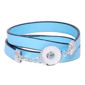 Fako Bijoux® - Armband Voor Click Buttons - Smal - XL - Lichtblauw