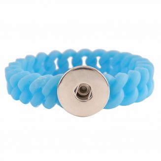 Fako Bijoux® - Armband - Click Buttons - Siliconen - Blauw