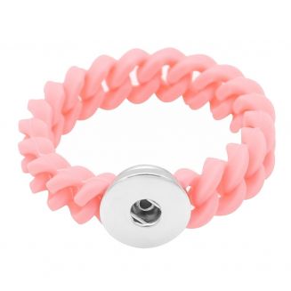 Fako Bijoux® - Armband - Click Buttons - Siliconen - Roze
