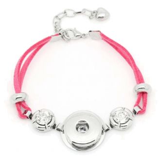 Fako Bijoux® - Armband Voor Click Buttons - Suède - Roze