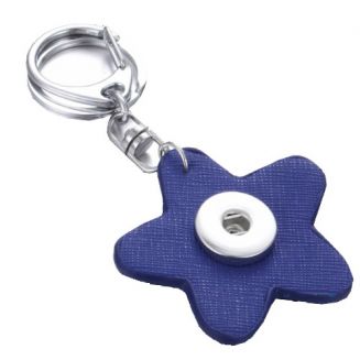 Fako Bijoux® - Sleutelhanger Voor Click Buttons - Bloem Donkerblauw