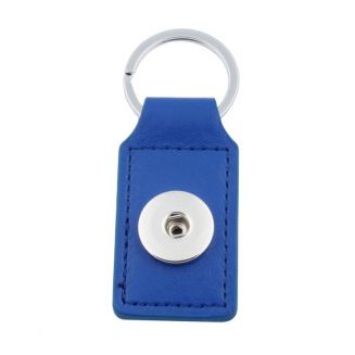 Fako Bijoux® - Sleutelhanger Voor Click Buttons - Leder Tag Donkerblauw