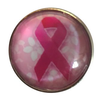 Fako Bijoux® - Click Button - Glas - Pink Ribbon