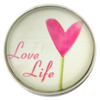 Fako Bijoux® - Click Button - Glas - Love Life Hart