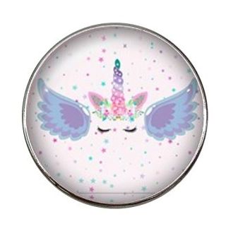 Fako Bijoux® - Click Button - Glas - Eenhoorn - Unicorn - Sparkle