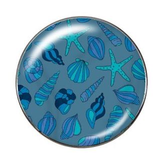 Fako Bijoux® - Click Button - Glas - Zeedieren - Blauw