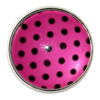 Fako Bijoux® - Click Button - Glas - Stippen Roze