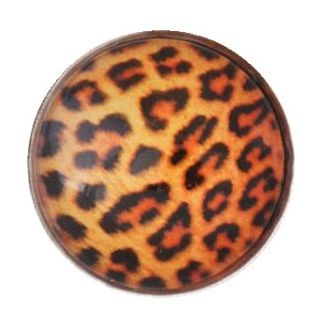 Fako Bijoux® - Click Button - Glas - Luipaard
