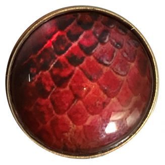 Fako Bijoux® - Click Button - Glas - Schubben Rood