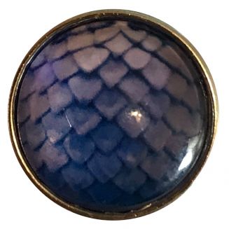 Fako Bijoux® - Click Button - Glas - Schubben Lila/Blauw