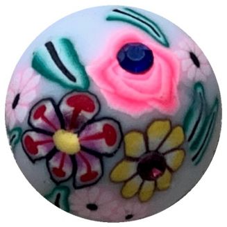 Fako Bijoux® - Click Button - Fimoklei - Bloemen Roze