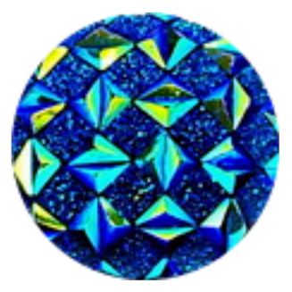 Fako Bijoux® - Click Button - Glitter Ruit - Blauw/Groen