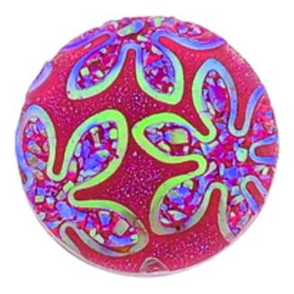 Fako Bijoux® - Click Button - Glitter Bloem - Roze