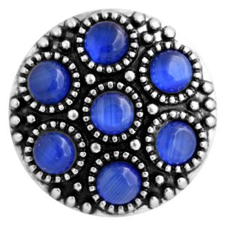 Fako Bijoux® - Click Button - Exclusive - Kattenoog - Blauw