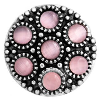 Fako Bijoux® - Click Button - Exclusive - Kattenoog - Roze