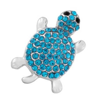 Fako Bijoux® - Click Button - Schildpad Strass XL - Blauw