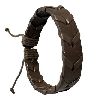 Fako Bijoux® - Armband - Leder - Twist - Bruin