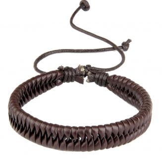 Fako Bijoux® - Armband - Leder - Snake - Bruin