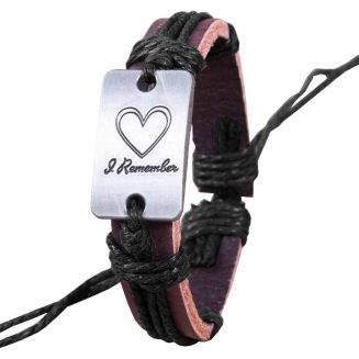 Fako Bijoux® - Armband - Leder - Hart I Remember - Zwart