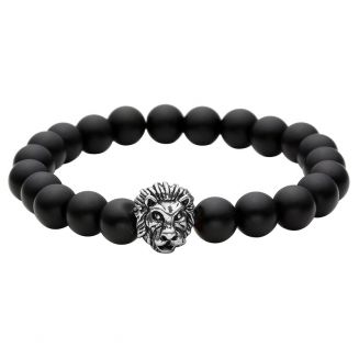 Fako Bijoux® - Buddha Armband - Leeuw - Zwart - Zilverkleurig