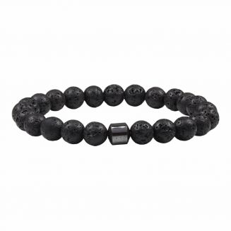 Fako Bijoux® - Buddha Armband - Kralen Armband - Hematiet & Lavasteen