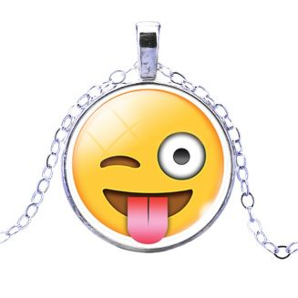 Fako Bijoux® - Ketting - Cabochon - Emoji - Crazy