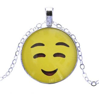 Fako Bijoux® - Ketting - Cabochon - Emoji - Smile