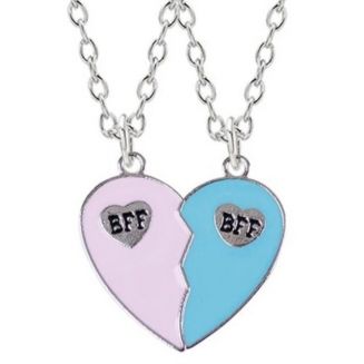 Fako Bijoux® - Vriendschapsketting - Hart - BFF - BFF Ketting - Best Friends Forever - Blauw/Paars