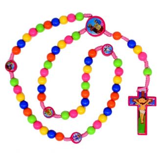 Fako Bijoux® - Kinder Rozenkrans Ketting - Rozenkrans Voor Kinderen - Religieuze Ketting - Acryl - 8mm - Roze