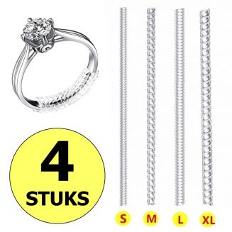Fako Bijoux® - Ringverkleiner Set - Ring Verkleiner - 4 Stuks Van 10cm - Transparant