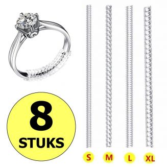 Fako Bijoux® - Ringverkleiner Set - Ring Verkleiner - 8 Stuks Van 10cm - Transparant