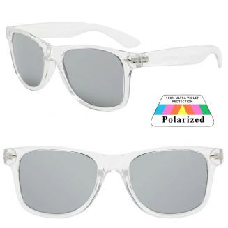 Fako Sunglasses® - Zonnebril Classic Polarised - Polariserend - Gepolariseerd - Heren Zonnebril - Dames Zonnebril - Transparant - Zilver