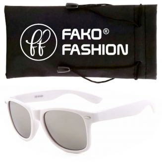 Fako Fashion® - Zonnebril - Wit - Zilver Spiegel
