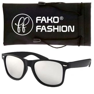 Fako Fashion® - Zonnebril - Zwart - Spiegel Zilver