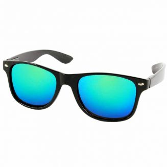 Fako Sunglasses® - Heren Zonnebril - Dames Zonnebril - UV400 - Zwart - Spiegel Blauw/Groen