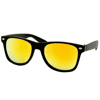 Fako Sunglasses® - Heren Zonnebril - Dames Zonnebril - UV400 - Zwart - Spiegel Goud