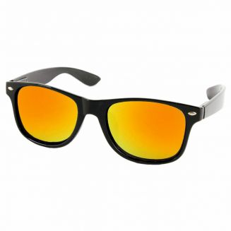 Fako Sunglasses® - Heren Zonnebril - Dames Zonnebril - UV400 - Zwart - Spiegel Goud/Rood