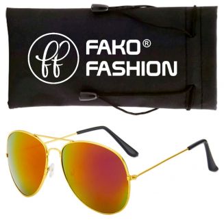 Fako Fashion® - Pilotenbril - Piloot Zonnebril - Heren Zonnebril - Dames Zonnebril - Goud - Rood