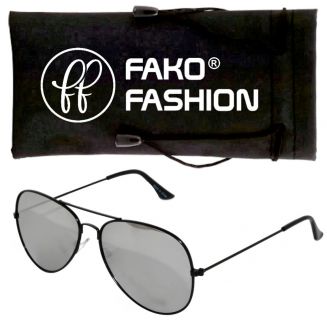 Fako Fashion® - Pilotenbril - Piloot Zonnebril - Heren Zonnebril - Dames Zonnebril - Zwart - Zilver