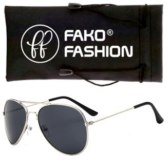 Fako Fashion® - Kinder Pilotenbril - Aviator Zonnebril - Zilver - Zwart